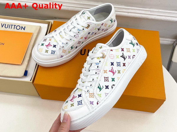 LV x TM LV Lagoon Sneaker in White Monogram Multicolore Canvas 1AJKBL Replica