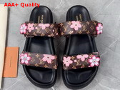 LV x TM LV Sunset Flat Comfort Mule Sakura Brown Monogram Coated Canvas 1AGVZ2 Replica