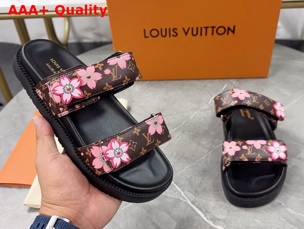 LV x TM LV Sunset Flat Comfort Mule Sakura Brown Monogram Coated Canvas 1AGVZ2 Replica
