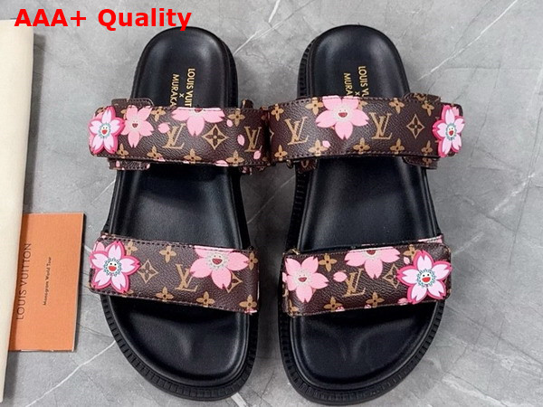 LV x TM LV Sunset Flat Comfort Mule Sakura Brown Monogram Coated Canvas 1AGVZ2 Replica