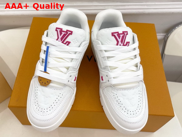 LV x TM LV Trainer Sneaker in White Grained Calf Leather 1AGZEJ Replica