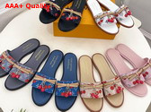 LV x TM Lily Flat Mule in Monogram Cherry Denim Replica