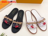 LV x TM Lily Flat Mule in Multicolored Monogram Coated Canvas Replica