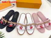 LV x TM Lily Flat Mule in Sakura Monogram Coated Canvas Replica