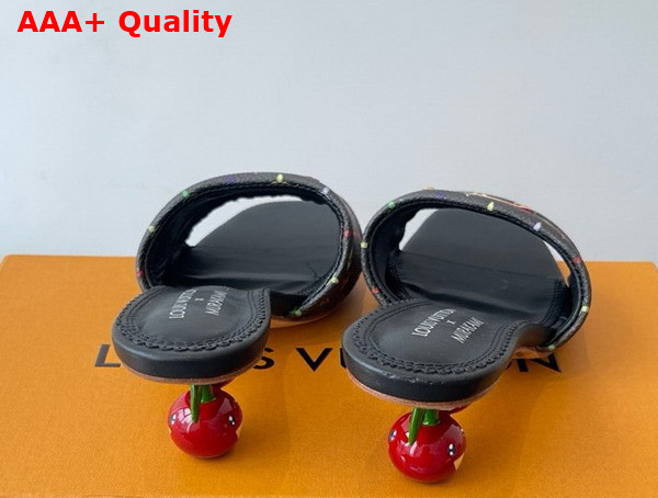 LV x TM Lily Mule in Black Multicolored Monogram Coated Canvas Replica