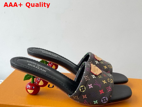 LV x TM Lily Mule in Black Multicolored Monogram Coated Canvas Replica