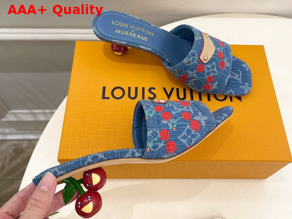 LV x TM Lily Mule in Blue Monogram Cherry Denim 1AHLTF Replica