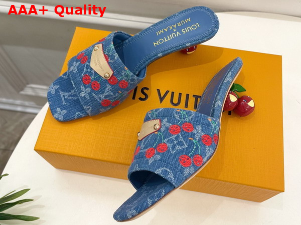 LV x TM Lily Mule in Blue Monogram Cherry Denim 1AHLTF Replica
