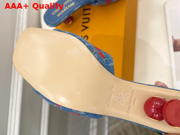 LV x TM Lily Mule in Blue Monogram Cherry Denim 1AHLTF Replica
