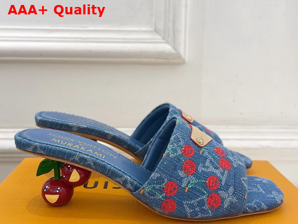 LV x TM Lily Mule in Blue Monogram Cherry Denim 1AHLTF Replica