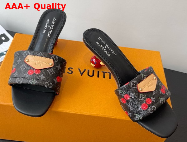 LV x TM Lily Mule in Monogram Eclipse Cherry Coated Canvas Replica