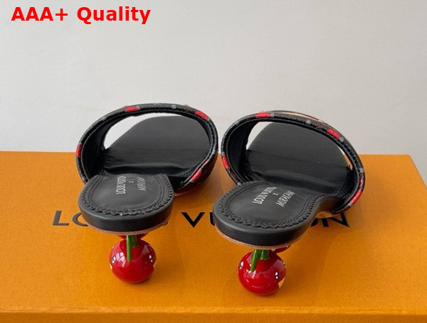 LV x TM Lily Mule in Monogram Eclipse Cherry Coated Canvas Replica