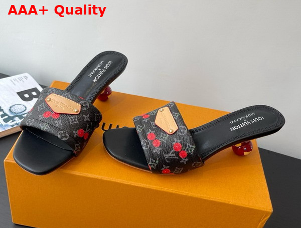 LV x TM Lily Mule in Monogram Eclipse Cherry Coated Canvas Replica