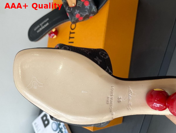 LV x TM Lily Mule in Monogram Eclipse Cherry Coated Canvas Replica