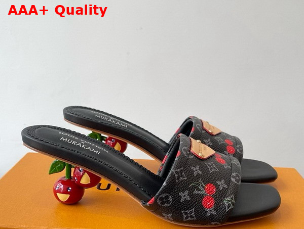 LV x TM Lily Mule in Monogram Eclipse Cherry Coated Canvas Replica