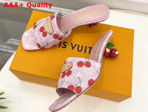 LV x TM Lily Mule in Pink Monogram Cherry Denim Replica