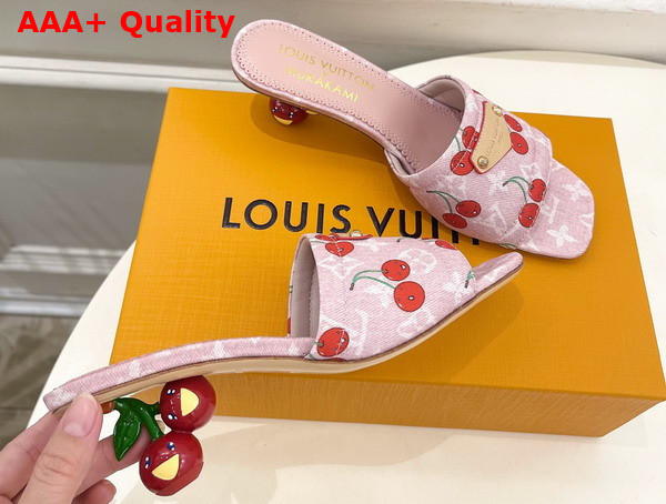 LV x TM Lily Mule in Pink Monogram Cherry Denim Replica