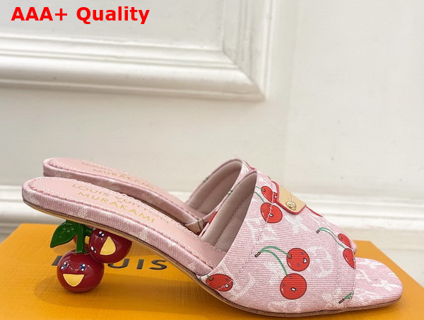 LV x TM Lily Mule in Pink Monogram Cherry Denim Replica