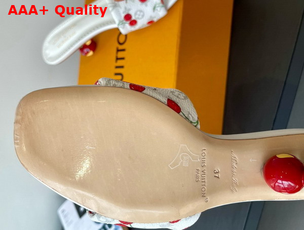 LV x TM Lily Mule in White Monogram Cherry Coated Canvas Replica