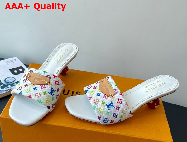 LV x TM Lily Mule in White Multicolored Monogram Coated Canvas Replica