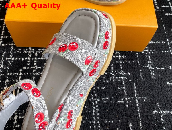 LV x TM Maya Platform Sandal in Gray Monogram Cherry Denim Replica