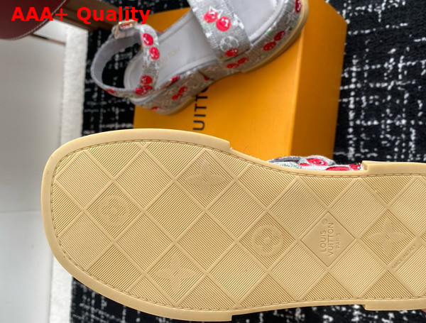 LV x TM Maya Platform Sandal in Gray Monogram Cherry Denim Replica