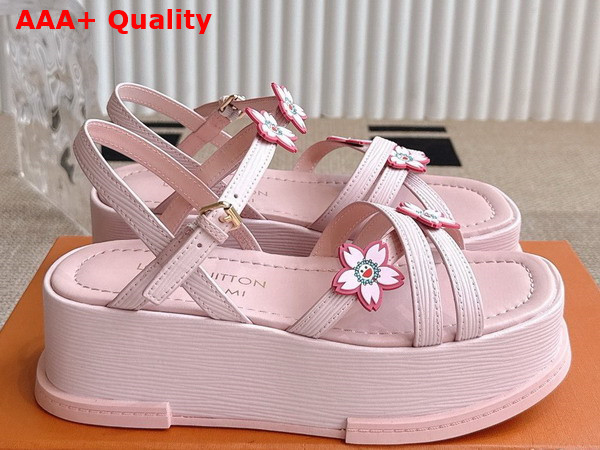 LV x TM Maya Platform Sandal in Light Pink Epi Grained Calf Leather 1AGWO2 Replica