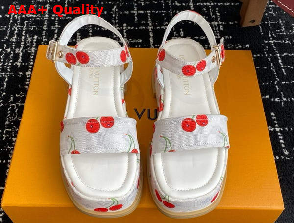LV x TM Maya Platform Sandal in Monogram Cherry Coated Canvas 1AHNSL Replica