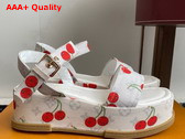 LV x TM Maya Platform Sandal in Monogram Cherry Coated Canvas 1AHNSL Replica
