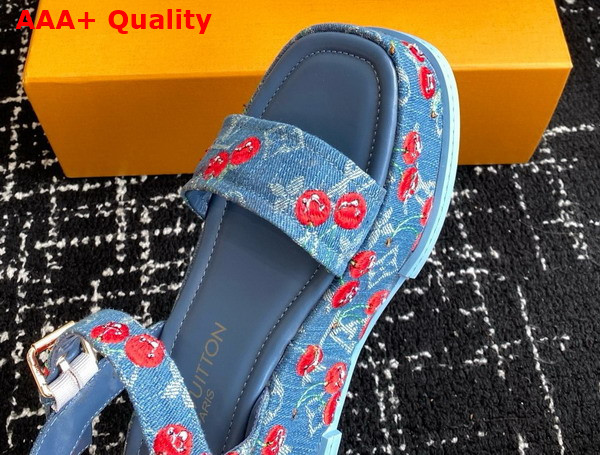 LV x TM Maya Platform Sandal in Monogram Cherry Denim 1AHNYD Replica