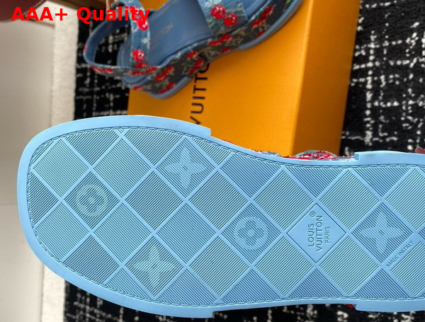 LV x TM Maya Platform Sandal in Monogram Cherry Denim 1AHNYD Replica