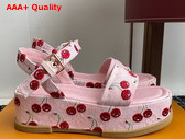 LV x TM Maya Platform Sandal in Pink Monogram Cherry Denim Replica