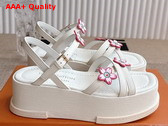 LV x TM Maya Platform Sandal in White Epi Grained Calf Leather Replica
