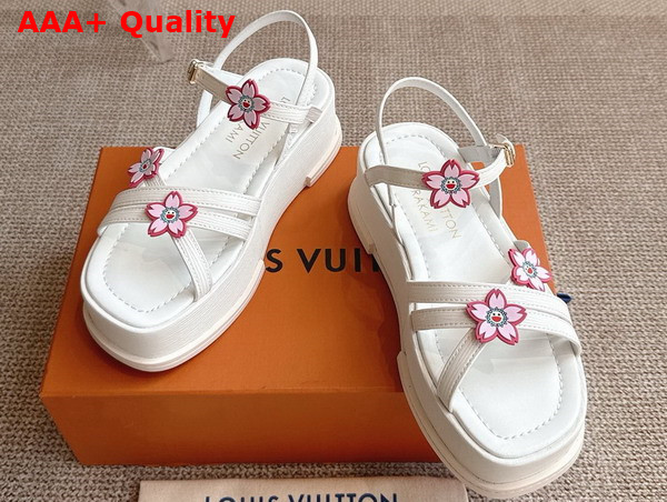 LV x TM Maya Platform Sandal in White Epi Grained Calf Leather Replica