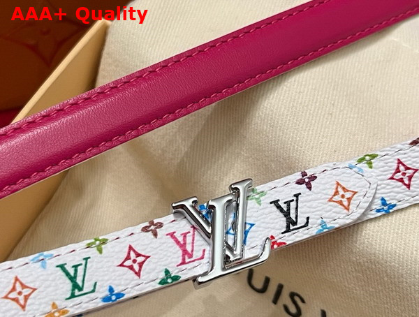 LV x TM Mini 15mm Reversible Belt White and Fuchsia Monogram Multicolor Coated Canvas Replica