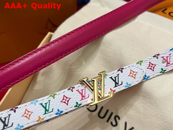 LV x TM Mini 15mm Reversible Belt White and Fuchsia Monogram Multicolor Coated Canvas Replica