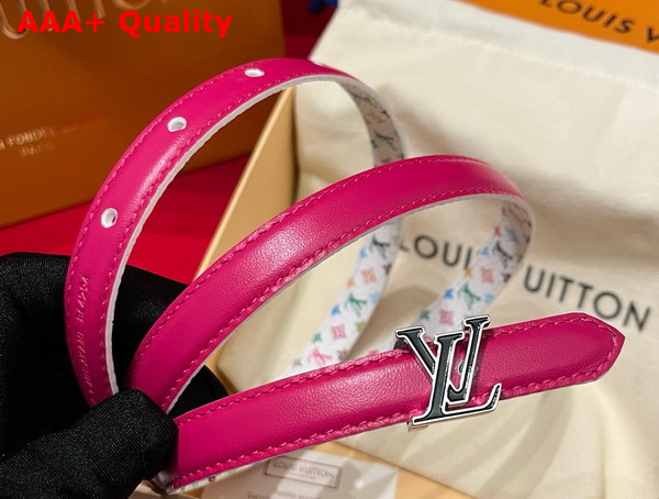 LV x TM Mini 15mm Reversible Belt White and Fuchsia Monogram Multicolor Coated Canvas Replica