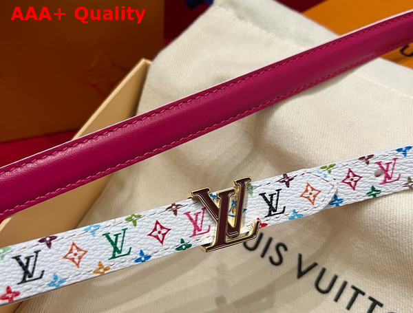 LV x TM Mini 15mm Reversible Belt White and Fuchsia Monogram Multicolor Coated Canvas Replica