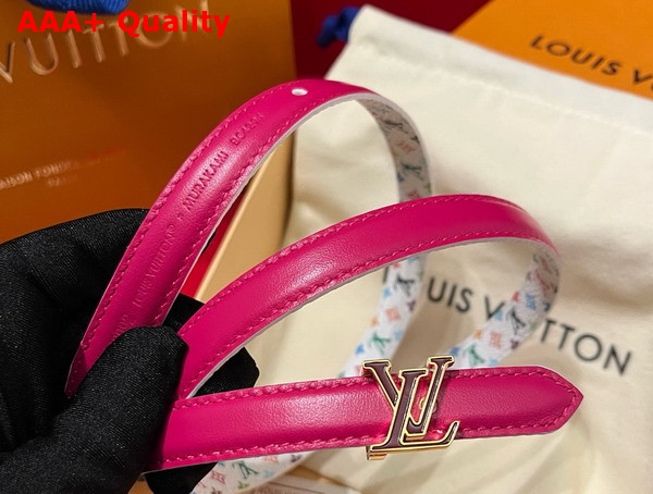 LV x TM Mini 15mm Reversible Belt White and Fuchsia Monogram Multicolor Coated Canvas Replica