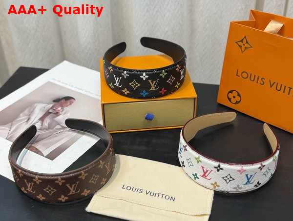 LV x TM Monogram Multicolor LV Outline Headband in Blanc M96120 Replica