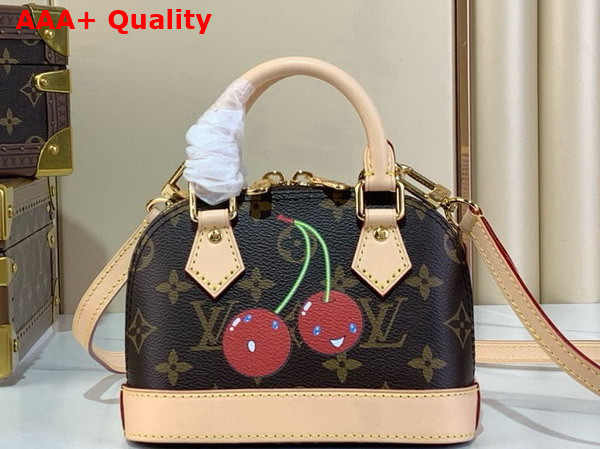 LV x TM Nano Alma Monogram Coated Canvas with Cherry Print M13416 Replica