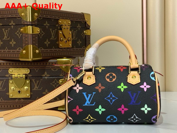 LV x TM Nano Speedy Multicolore Noir M13406 Replica