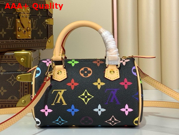 LV x TM Nano Speedy Multicolore Noir M13406 Replica