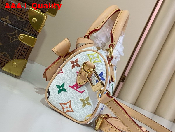 LV x TM Nano Speedy in Muticolore Blanc Monogram Coated Canvas M13391 Replica
