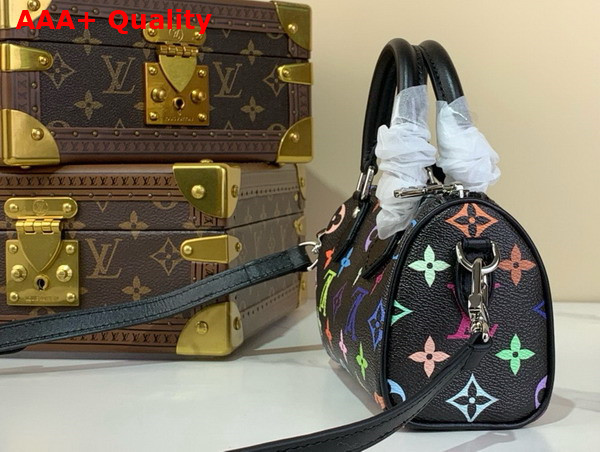 LV x TM Nano Speedy in Muticolore Noir Monogram Coated Canvas M13406 Replica
