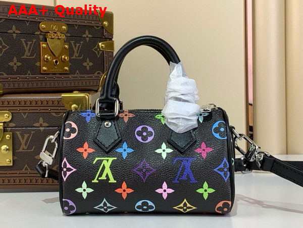 LV x TM Nano Speedy in Muticolore Noir Monogram Coated Canvas M13406 Replica