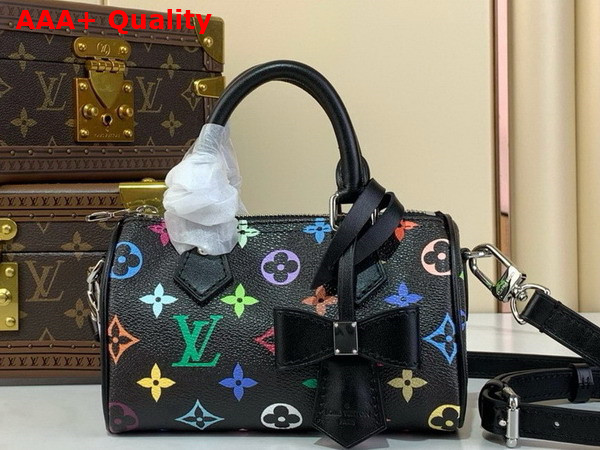 LV x TM Nano Speedy in Muticolore Noir Monogram Coated Canvas M13406 Replica