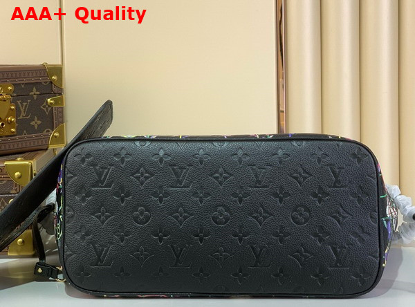 LV x TM Neverfull MM Handbag in Black Monogram Empreinte Leather M13675 Replica