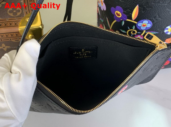 LV x TM Neverfull MM Handbag in Black Monogram Empreinte Leather M13675 Replica