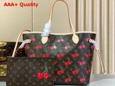 LV x TM Neverfull MM Handbag in Monogram Cherry Coated Canvas M13263 Replica